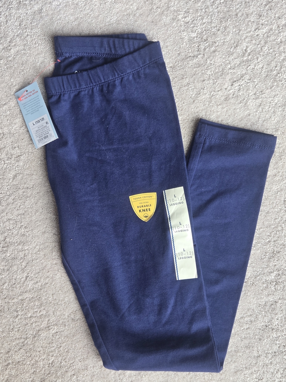 Cat & Jack Navy Blue Kids Leggings with Durable Knee